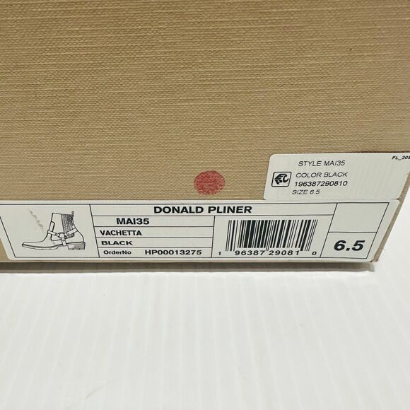 Donald Pliner Mai Harness 6.5 M Bootie Black Leather Ankle Zip Block Heel NIB - Picture 15 of 16